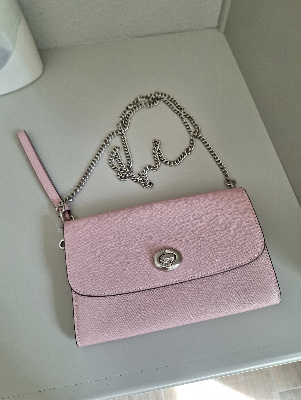 COACH Marlow Chain Crossbody Wristlet Clutch Camation F33390 NWT